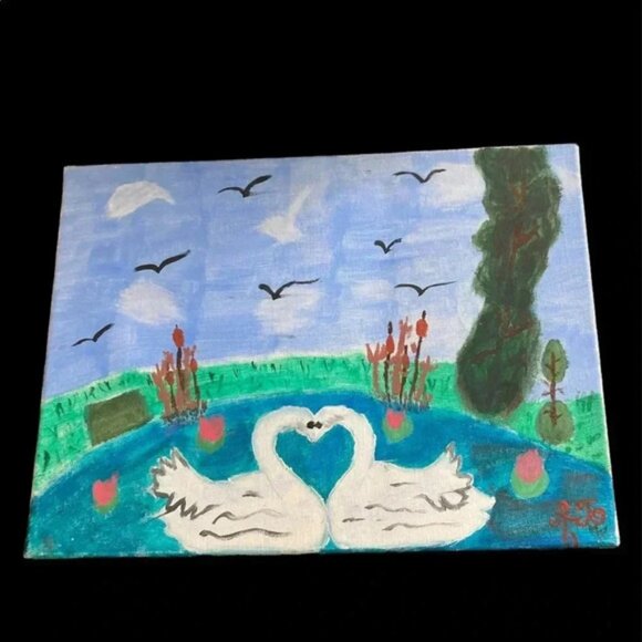 Loving swan painting - Picture 1 of 4